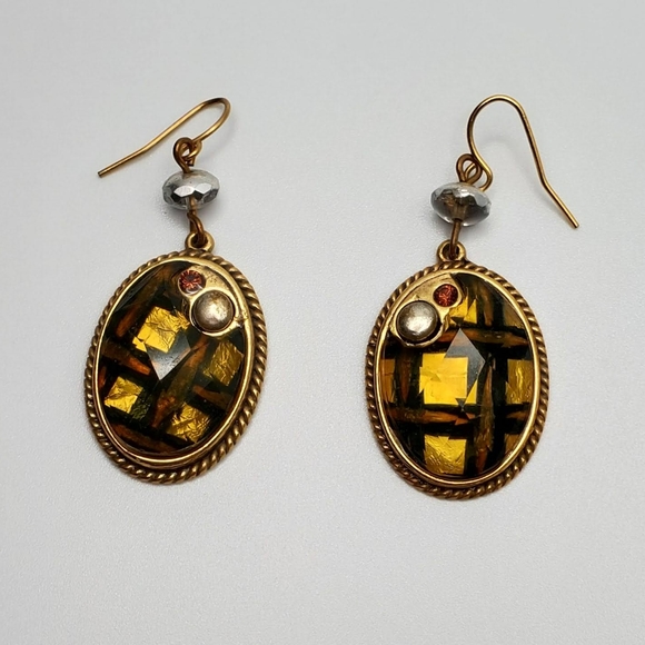 Chico's French Wire Back Pierced Multi Colored Oval Earrings - Picture 1 of 6